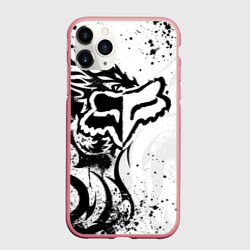 Чехол для iPhone 11 Pro Max матовый Fox motocross - белый дракон