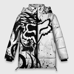 Женская зимняя куртка Oversize Fox motocross - белый дракон