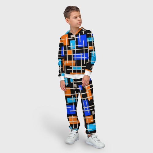 Детский костюм 3D Разноцветная прямоугольная абстракция, цвет белый - фото 3