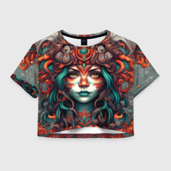 Женская футболка Crop-top 3D Королева леса