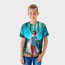 Детская футболка 3D Девушка фея в дремучем лесу - фото 2