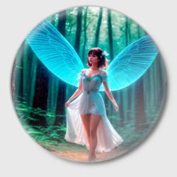 Значок Девушка фея в дремучем лесу