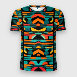 Мужская футболка 3D Slim Абстрактный красочный паттерн - мода