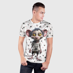 Мужская футболка 3D Slim Зомби - крыса - фото 2