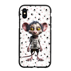 Чехол для iPhone XS Max матовый Зомби - крыса