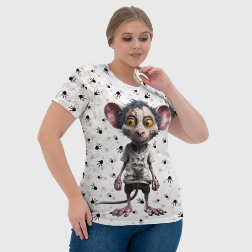 Женская футболка 3D Зомби - крыса, цвет 3D печать - фото 6