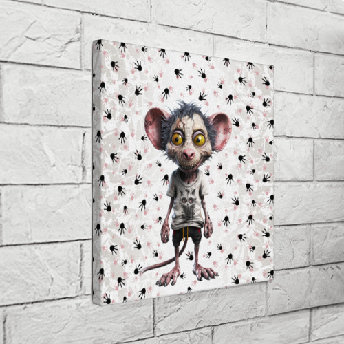 Холст квадратный Зомби - крыса, цвет 3D печать - фото 3