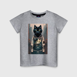 Детская футболка хлопок Уличный котяра в модном прикиде