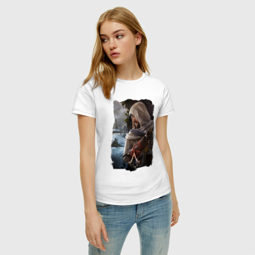 Женская футболка хлопок с принтом Assassins Creed Mirage Асасин Крид Мираж, фото на моделе #1