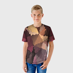 Детская футболка 3D Мозаика в коричнево-розовых тонах - фото 2