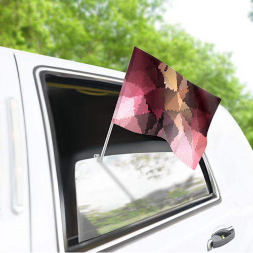 Флаг для автомобиля Мозаика в коричнево-розовых тонах - фото 3