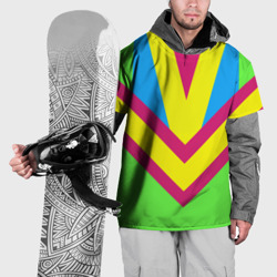 Накидка на куртку 3D В стиле олимпийки 90х с жёлто-синей геометрией