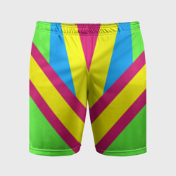 Мужские шорты спортивные В стиле олимпийки 90х с жёлто-синей геометрией