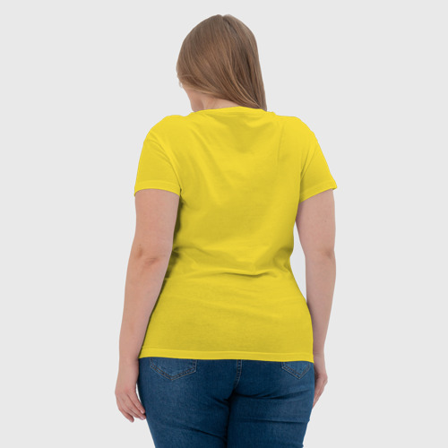 Женская футболка хлопок Береги себя, цвет желтый - фото 7