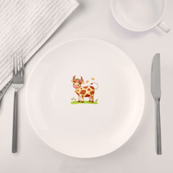 Набор: тарелка + кружка Корова на лугу - фото 2