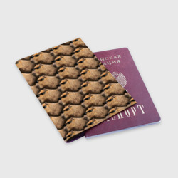 Обложка для паспорта матовая кожа Крутая капибара - мем - фото 2