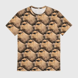 Мужская футболка 3D Крутая капибара - мем