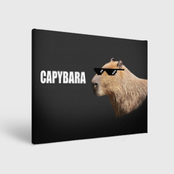 Холст прямоугольный Капибара в очках - мем