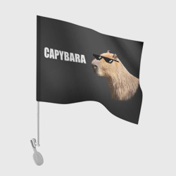 Флаг для автомобиля Капибара в очках - мем