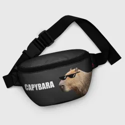 Поясная сумка 3D Капибара в очках - мем - фото 6