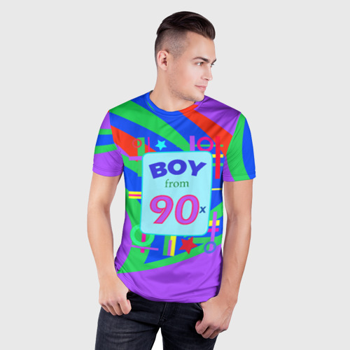 Мужская футболка 3D Slim Мальчик из 90-х, цвет 3D печать - фото 3