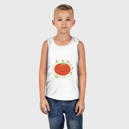 Детская майка хлопок Веселый помидор, цвет белый - фото 5