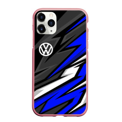 Чехол для iPhone 11 Pro Max матовый Volkswagen - Синяя абстракция