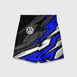 Детские спортивные шорты 3D Volkswagen - Синяя абстракция