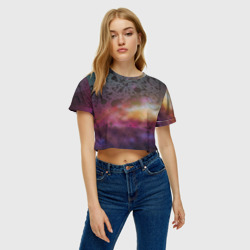 Женская футболка Crop-top 3D Футболка абстрактный космос - фото 2
