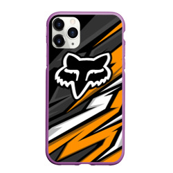 Чехол для iPhone 11 Pro Max матовый Fox motocross racing - orange