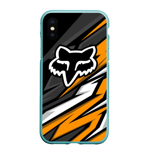 Чехол для iPhone XS Max матовый Fox motocross racing - orange, цвет мятный