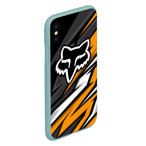 Чехол для iPhone XS Max матовый Fox motocross racing - orange, цвет мятный - фото 3