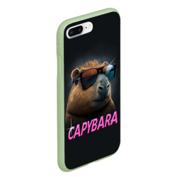 Чехол для iPhone 7Plus/8 Plus матовый Капибара в очках - грызун - фото 2