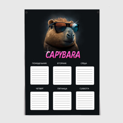 Постер Капибара в очках - расписание уроков