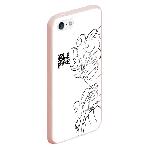 Чехол для iPhone 5/5S матовый Ван пис - Луффи гир 5, цвет светло-розовый - фото 3