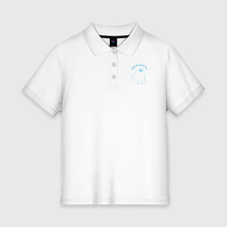 Женское поло хлопок Толстый кот орет ааа: мем