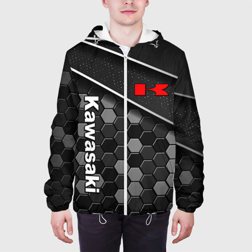 Мужская куртка 3D Kawasaki - технологическая, цвет 3D печать - фото 4