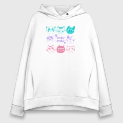 Женское светящееся худи Мордочки котиков