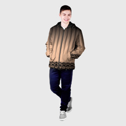 Мужская куртка 3D Персиковый полосатый градиент - фото 2