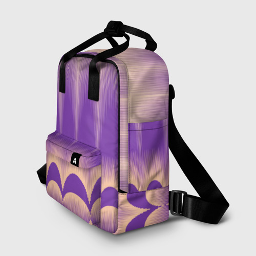 Женский рюкзак 3D с принтом Фиолетовый градиент в полоску, фото на моделе #1