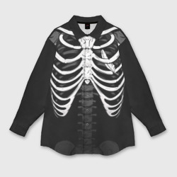 Мужская рубашка oversize 3D Скелет: ребра с пером