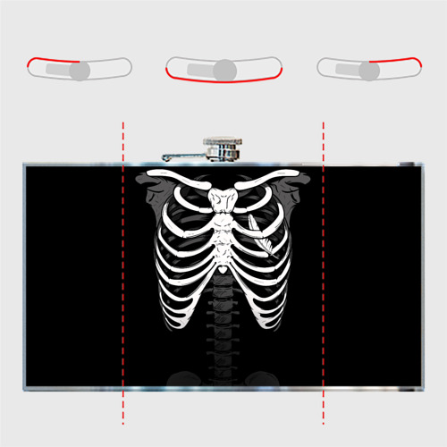 Фляга Скелет: ребра с пером - фото 5