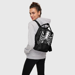 Женский рюкзак 3D Скелет: ребра с пером - фото 2