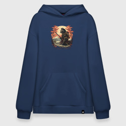 Худи SuperOversize хлопок Японский самурайский кот