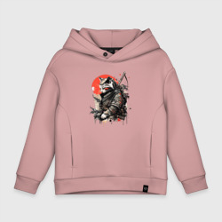 Детское худи Oversize хлопок Японский самурай - кот