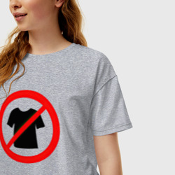 Женская футболка хлопок Oversize No t-shirt - фото 2