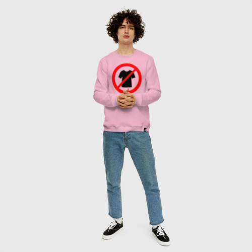 Мужской свитшот хлопок No t-shirt, цвет светло-розовый - фото 5