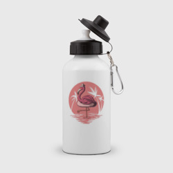 Бутылка спортивная Розовый фламинго в очках и шляпе