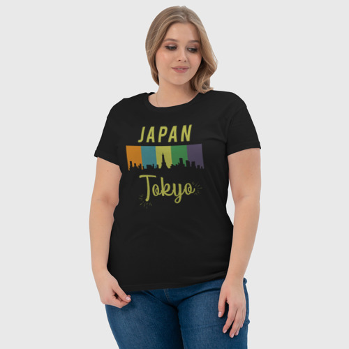 Женская футболка хлопок с принтом Токио Япония, фото #4