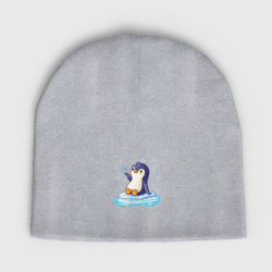 Детская шапка демисезонная Пингвин на льдине